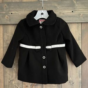 Gymboree Baby Girls Size 18-24 months Olivia Black Dress Coat Peacoat Winter EUC